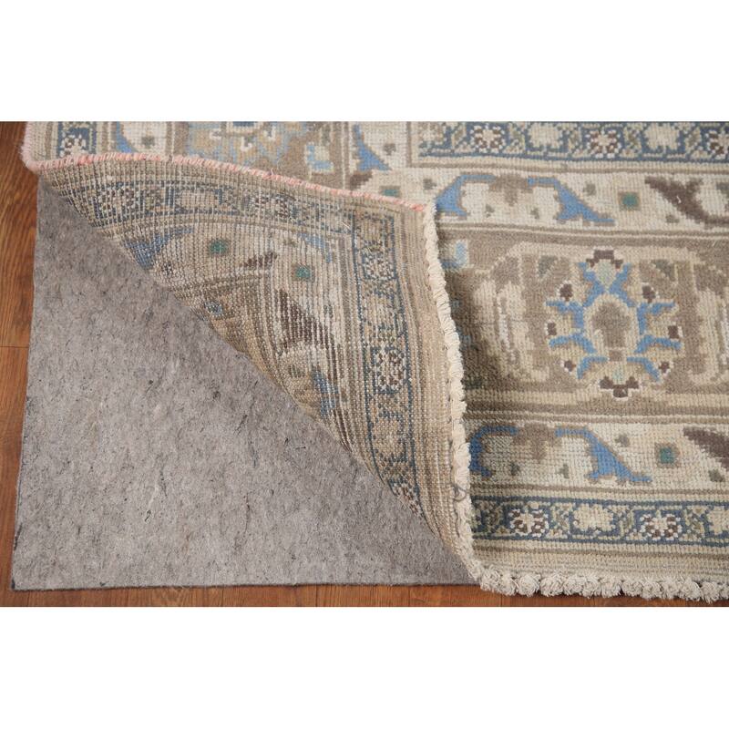 Hand Knotted Oriental 100% Wool Carpet Traditional Floral Beige & Ivories Tabriz Area Rug - 12' 8'' X 9' 8''