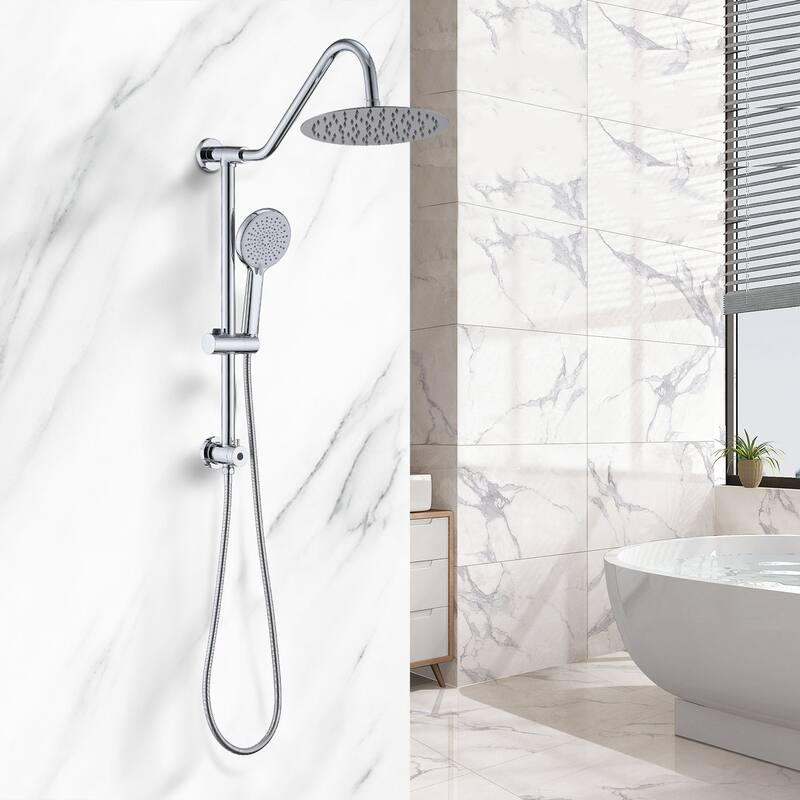 Vanityfair Shower System With 10" Rain Shower Head, 4-function Shower Head With Handheld, Adjustable Slide Bar