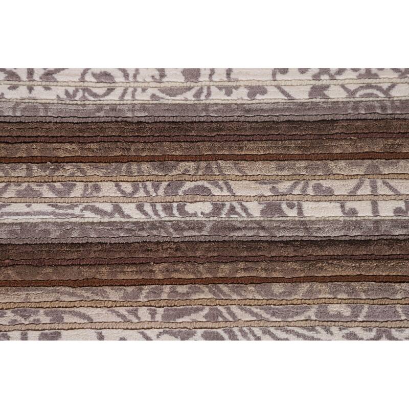 Modern Oriental Accent Rug Handmade Abstract Wool Carpet - 2'9"x 4'8"