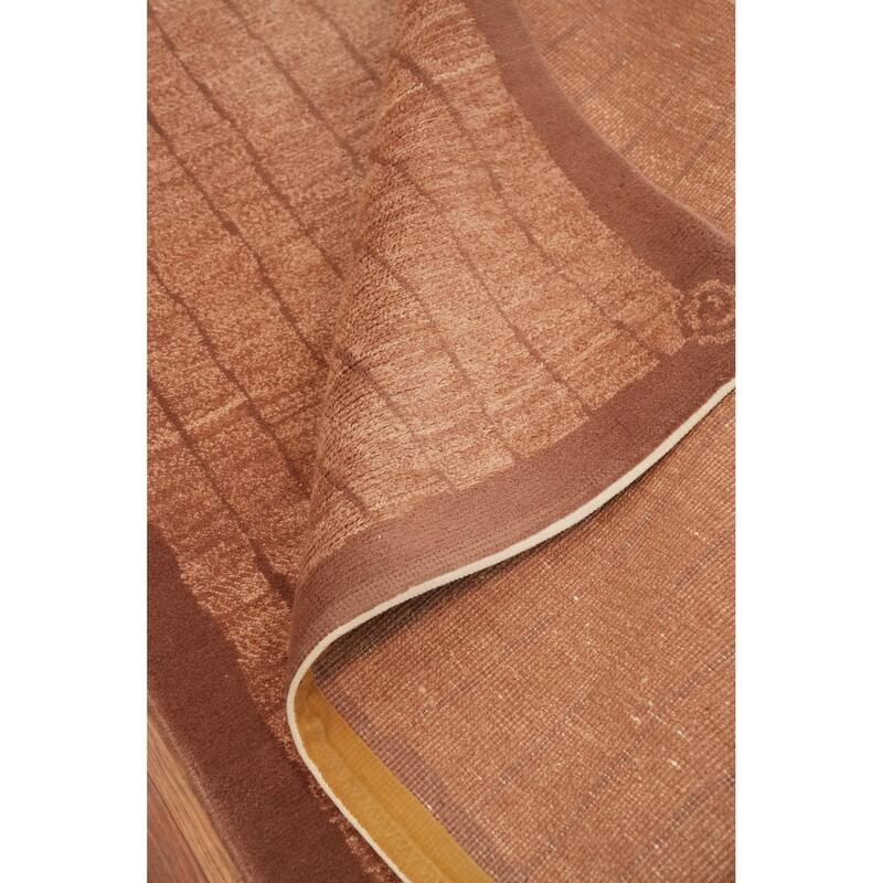 Hand Knotted Oriental 100% Wool Carpet Modern Stripe Brown Nepalese Runner Rug - 12' 3'' X 3' 0''