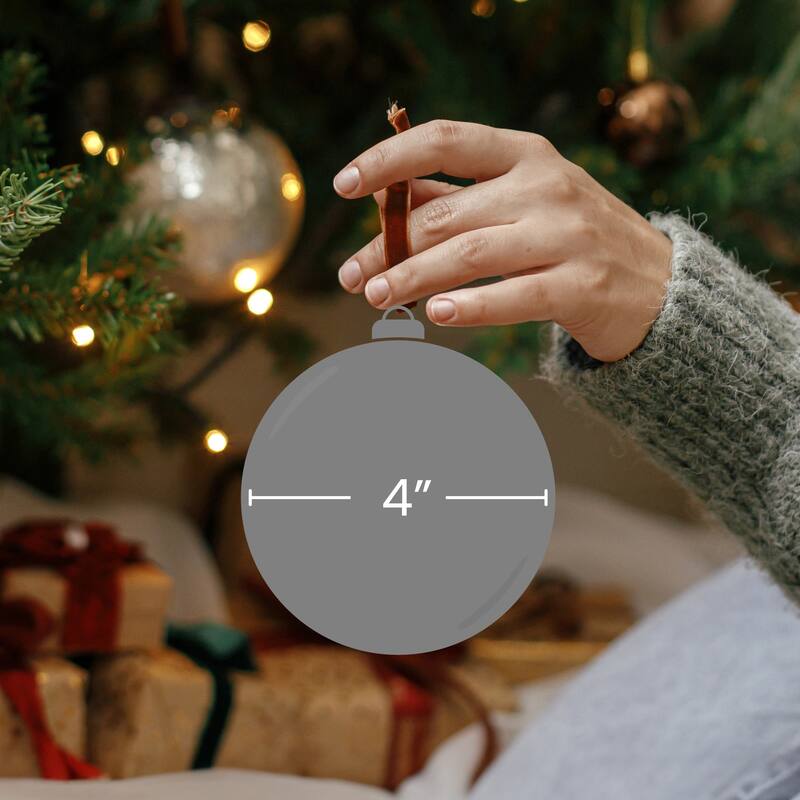 3D Geometric Glass Christmas Ornament - 4" - White and Gold