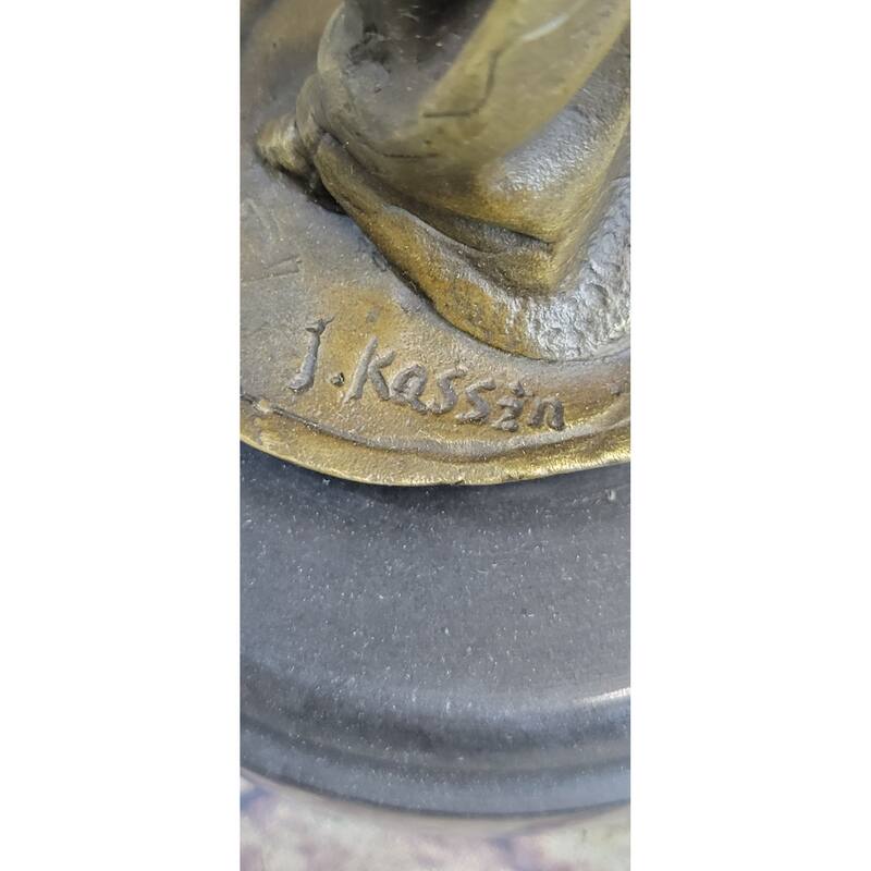 Original Signed Kassin Maiden Bronze Lady Sculpture Statue Figure Figurine Art