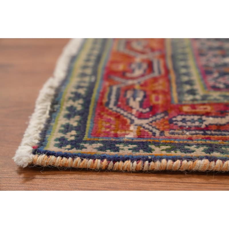 Hand Knotted Oriental 100% Wool Carpet Traditional All-Over Navy Blue & Blues Tabriz Area Rug - 5' 3'' X 3' 8''