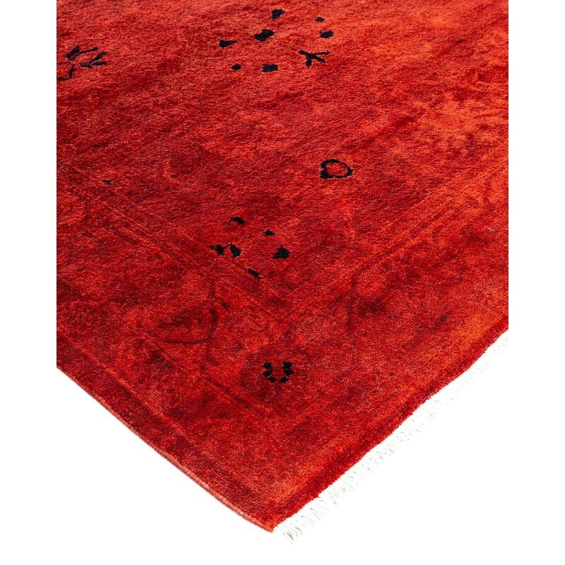 Contemporary Overdyed Wool Hand Knotted Runner - 3' 0" x 24' 5"