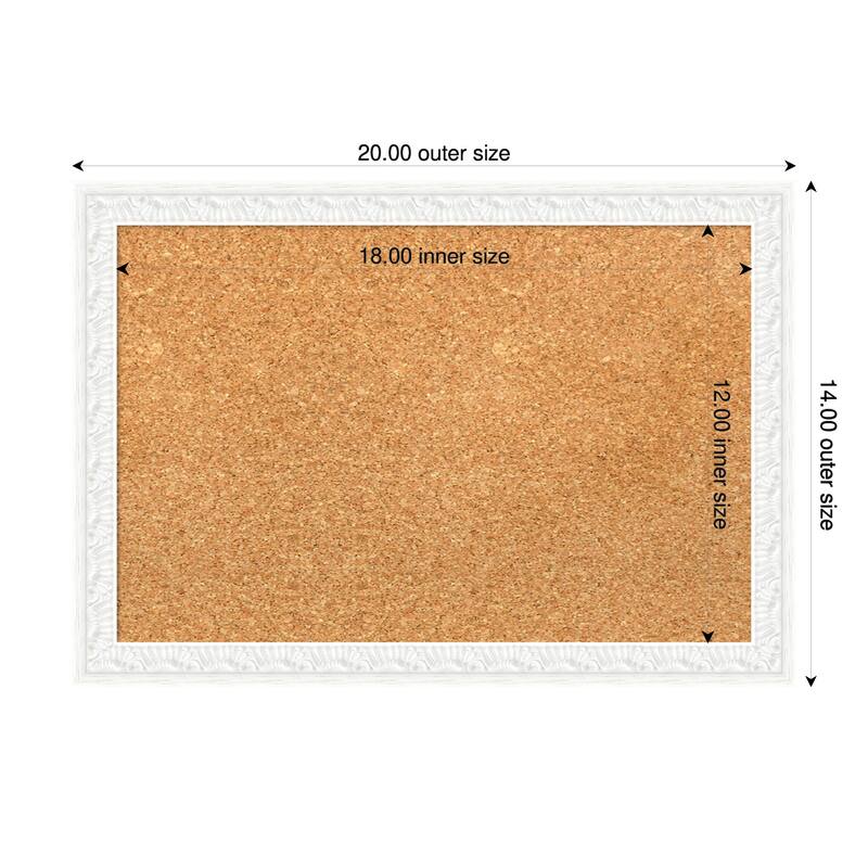 Bethany White Wood Framed Cork Board - Bulletin Board, Organization Board, Pin Board - Natural - 20 x 14 in