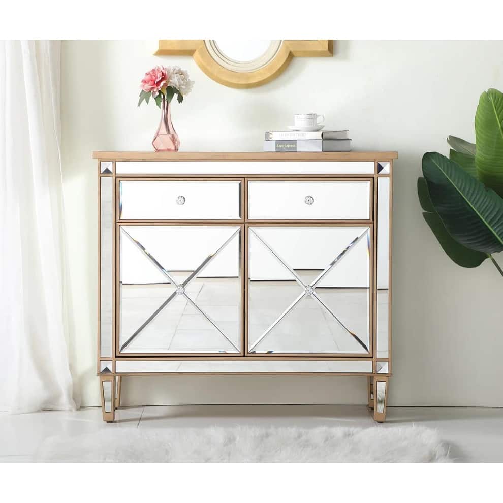2-Door Mirrored Accent Cabinet