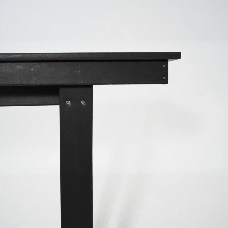 67" HDPE Outdoor Dining & Meeting Table, Weather-Resistant, Seats 6, Space-Saving Chair Slide-In