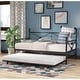 preview thumbnail 4 of 2, Full size Black Metal Daybed Frame with Twin Roll-out Trundle