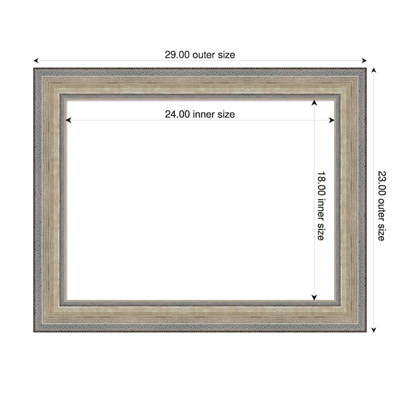 Amanti Art Fleur Champagne Silver Framed Dry Erase Magnetic Board - 29 x 23 in