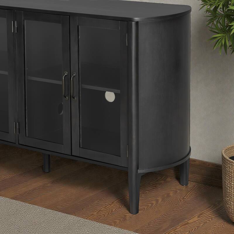 58'' Modern Storage Cabinet with 4 Doors, Large Sideboard with Adjustable Shelves for Entryway, Living Room or Dining Room