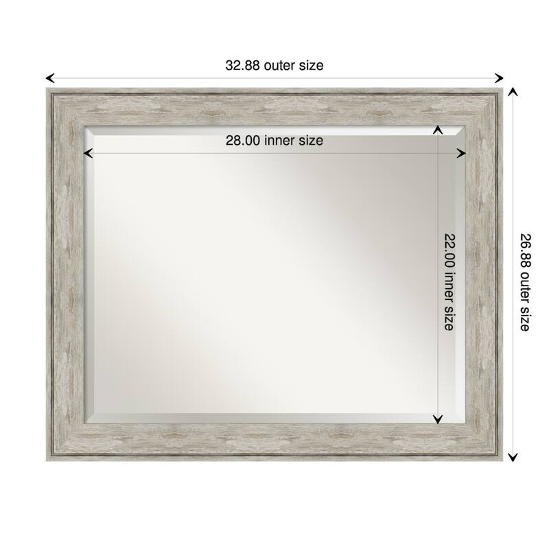 Beveled Wall Mirror - Crackled Metallic Frame - Crackled Metallic - 33 x 27-inch