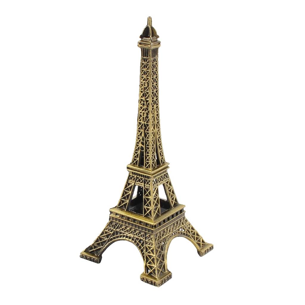 Home Office Desktop Decor Metal Miniature Statue Eiffel Tower Model Bronze Tone - Bronze Tone