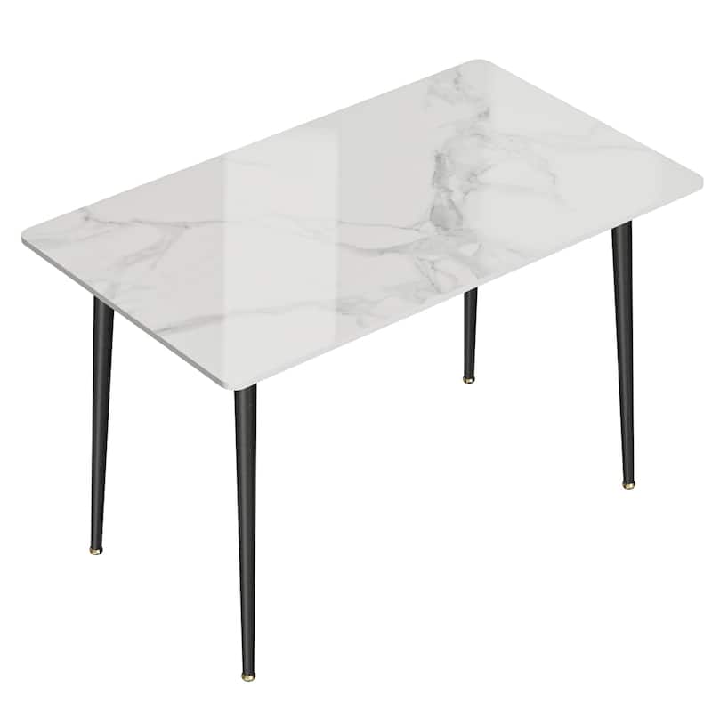 Modern Dining Table with Metal Frame Sintered Stone Top Kitchen Table