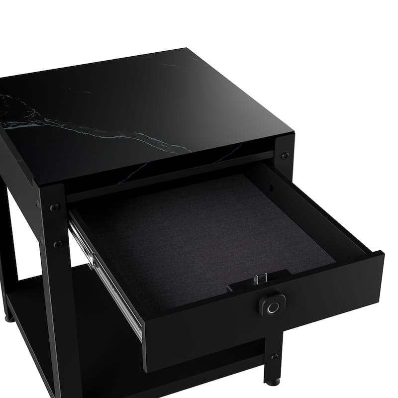 double-layer coffee table with hidden compartment and fingerprint lock - Living room dining table