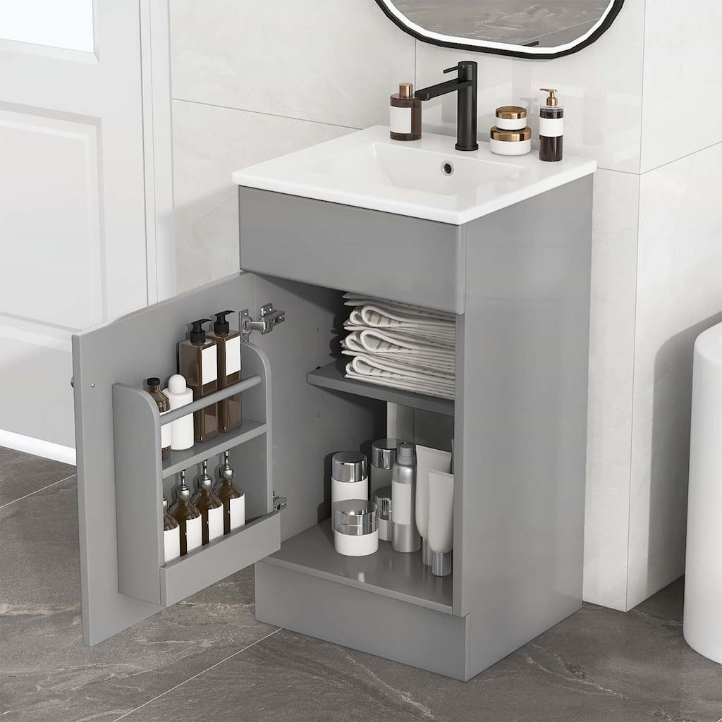 Bathroom Vanity Cabinet with Sink,with Door Shelf and Adjustable Shelf