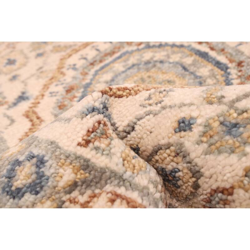 ECARPETGALLERY Hand-knotted Mamluk Cream Wool Rug - 2'7 x 7'11