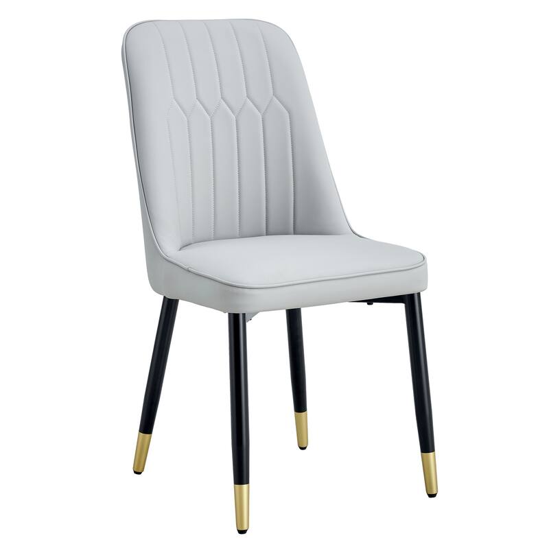 modern dining chair with PU leather backrest and metal legs,Set of 4