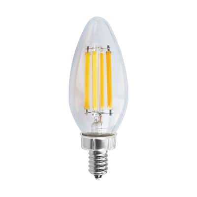 8 Watt C11 LED Clear Candelabra base 3000K 90 CRI 760 Lumens 120 Volt