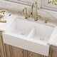preview thumbnail 18 of 16, Karran Farmhouse Apron Front Quartz Double Bowl Kitchen Sink