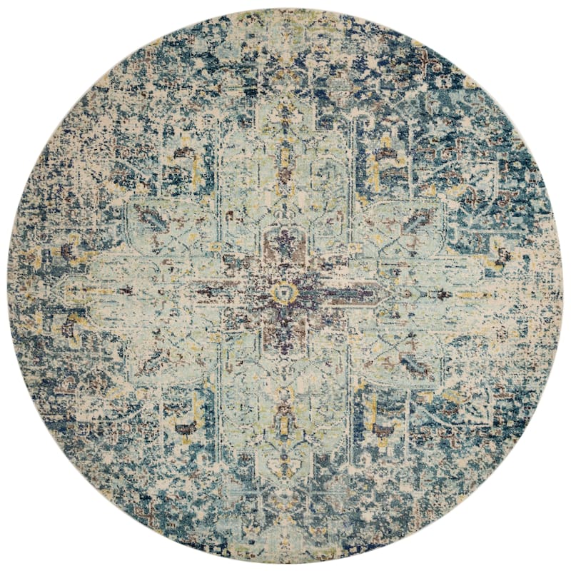 Alexander Home Vintage Boho Distressed Medallion Print Area Rug