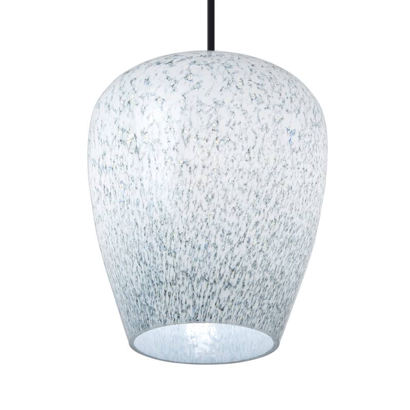 Carter River of Goods Black Metal and Glass 7.8-Inch Pendant Light with Adjustable Hanging Cord - 7.8" x 7.8" x 59.5"
