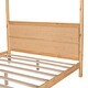 preview thumbnail 5 of 22, Modern Queen/Full Size Canopy Platform Bed with Headboard and Support Legs - Natural Finish, Sturdy Pine Wood Construction