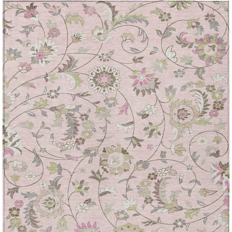 HomeRoots Floral Transitional Rectangle Outdoor Rug