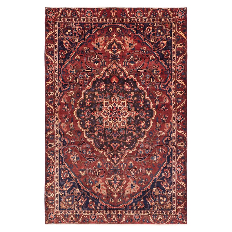 ECARPETGALLERY Hand-knotted Kayseri Vintage Dark Red Wool Rug - 6'4 x 9'9
