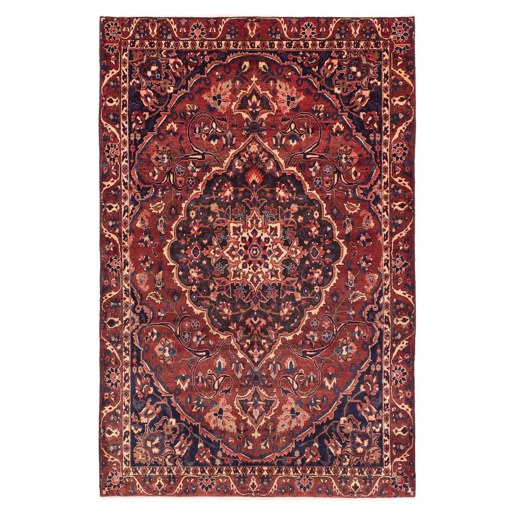 ECARPETGALLERY Hand-knotted Kayseri Vintage Dark Red Wool Rug - 6'4 x 9'9