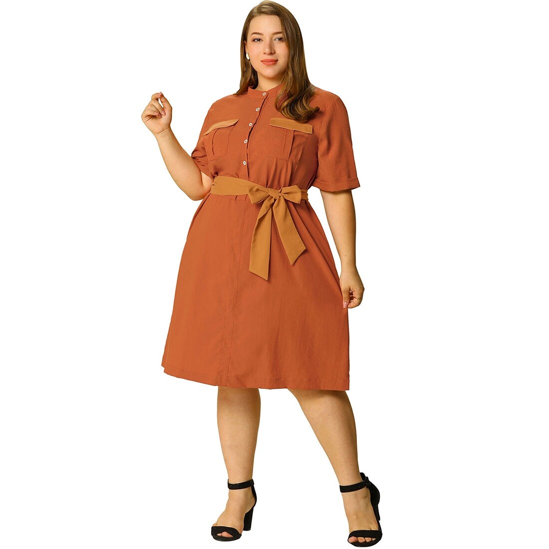 casual midi shirt dress