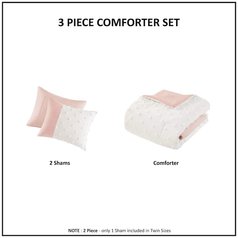 Intelligent Design Shay Colorblock Clip Jacquard Comforter Set