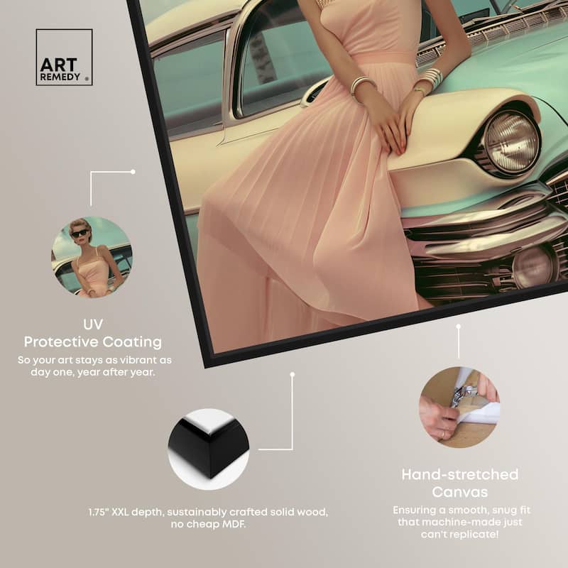Vintage Beach Car Cover Canvas by Art Remedy