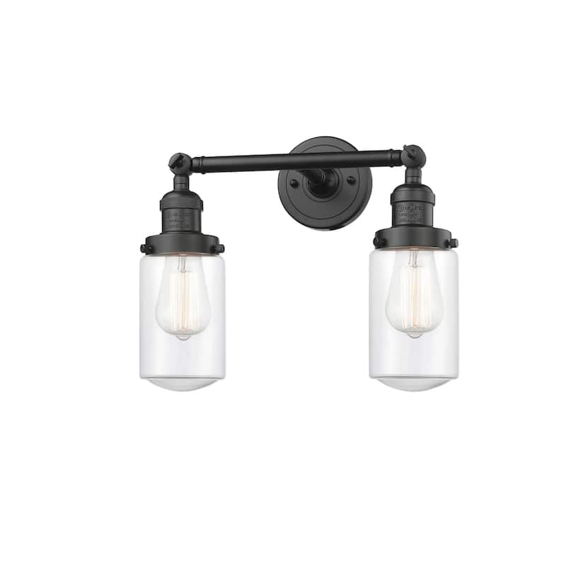 Innovations Lighting Dover 2 Light 14" Wide Bathroom Vanity Light - Oil Rubbed Bronze / Clear
