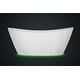 preview thumbnail 4 of 3, 59" x 30" Freestanding Hourglass Soaking Acrylic Lights Bathtub in White with Brushed Nickel Overflow and Drain