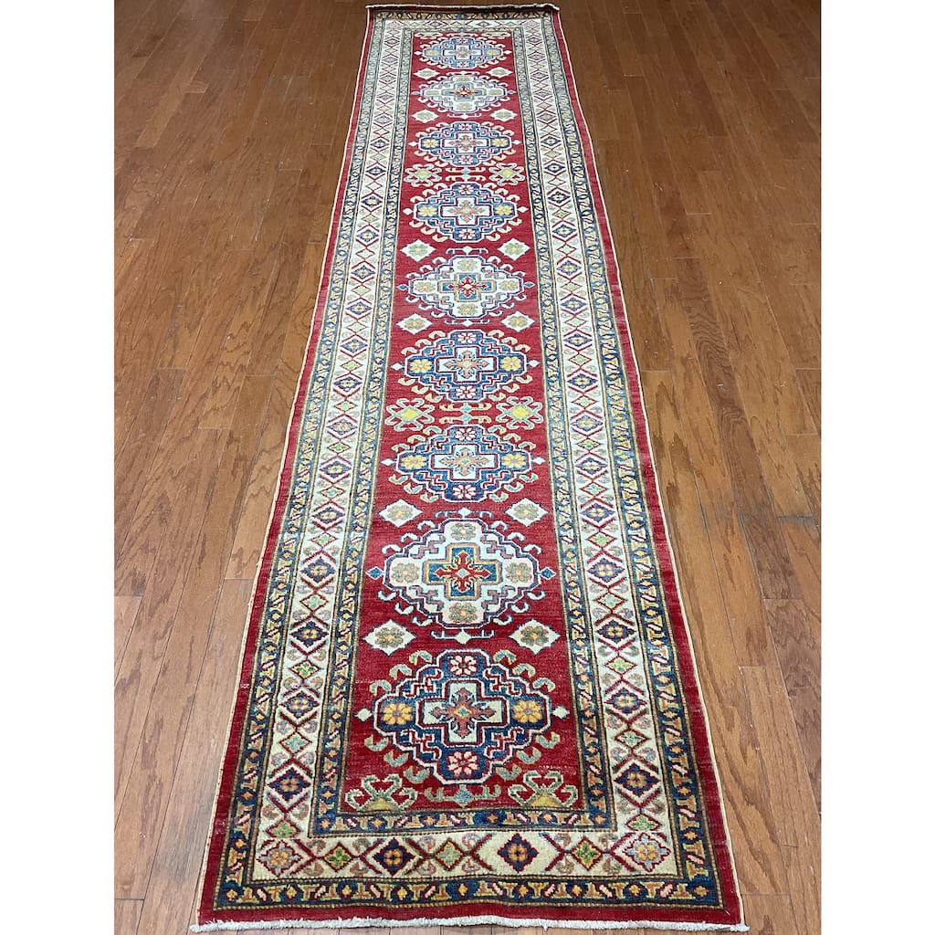 HERAT ORIENTAL Hand-knotted Kazak Wool Runner (2'9 x 11'6) - 2'9" x 11'6"