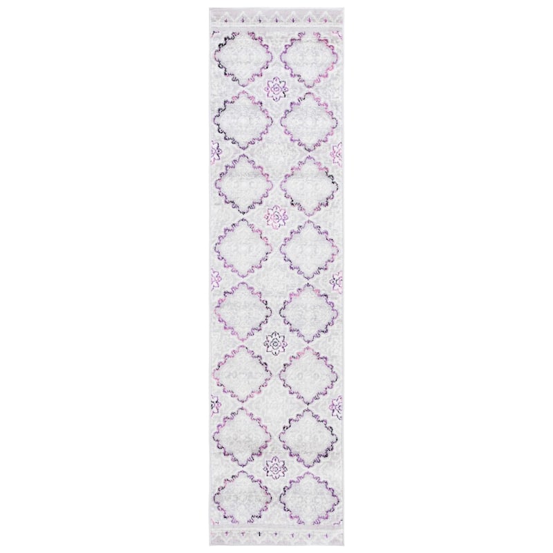 SAFAVIEH Skyler Jaike Modern Rug - 2' x 8' Runner - Grey/Pink