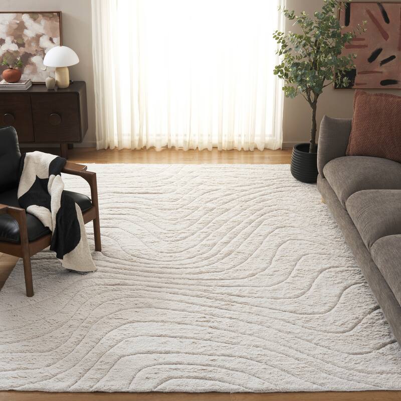 SAFAVIEH Hand-Woven Vermont Risa Transitional Wool Rug - 8' x 10' - Ivory