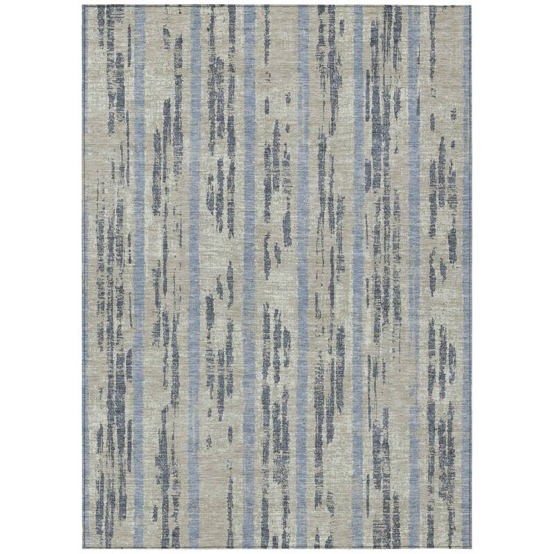HomeRoots Striped Transitional Rectangle Outdoor Rug