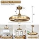 preview thumbnail 7 of 12, 27" Modern Gold ABS 3-blade Fandelier Bladeless Ceiling Fan with Light and Remote