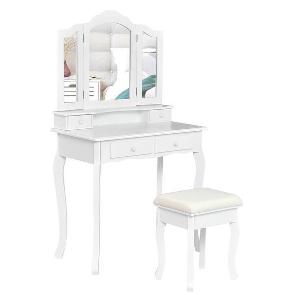 Makeup vanity table in a very simple shape based on rectangular top and supports. usd