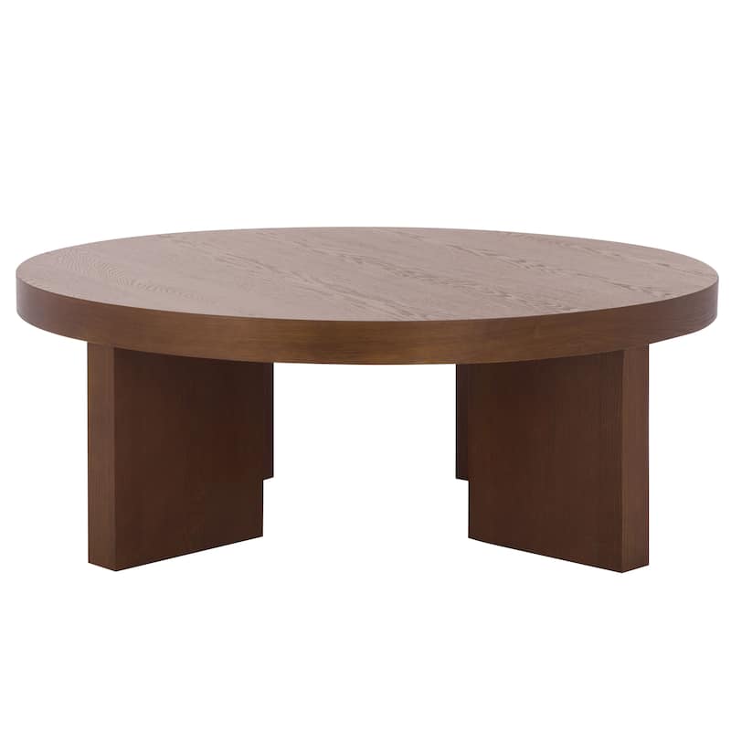 SAFAVIEH Home Caminun Round Coffee Table - 42"W x 42"D x 15"H - Walnut