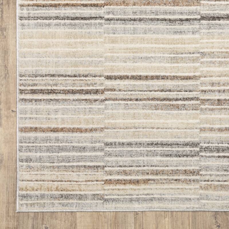 Style Haven Owen Contemporary Layered Stripes Area Rug