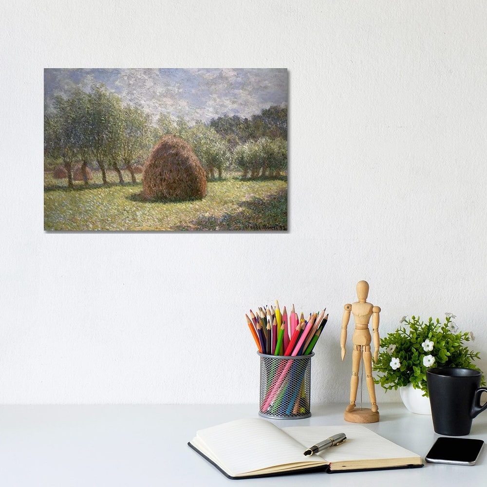 iCanvas "Haystacks at Giverny, 1893 " by Claude Monet Canvas Print