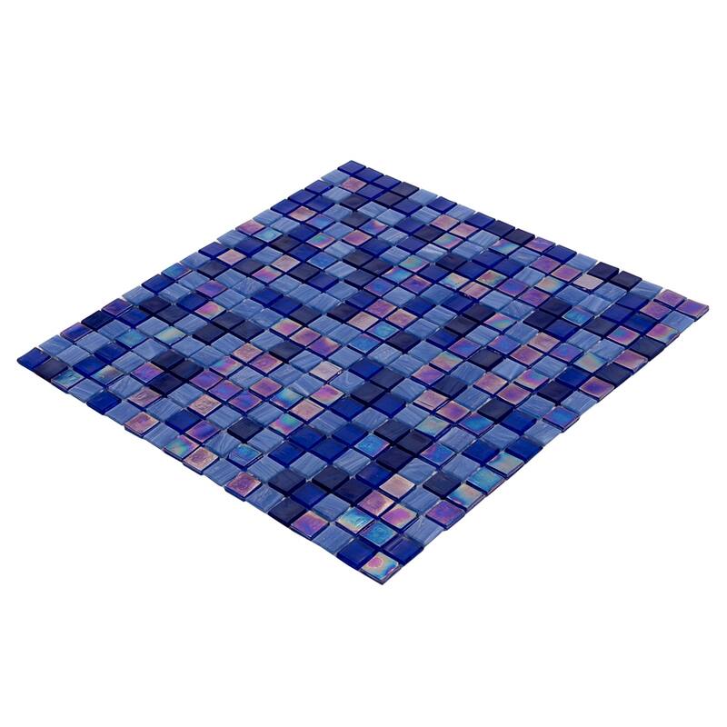 Apollo tile 12" x 12" Mingles Glossy Blue Glass Tile (18.69 sq ft/case) - 20 Pack