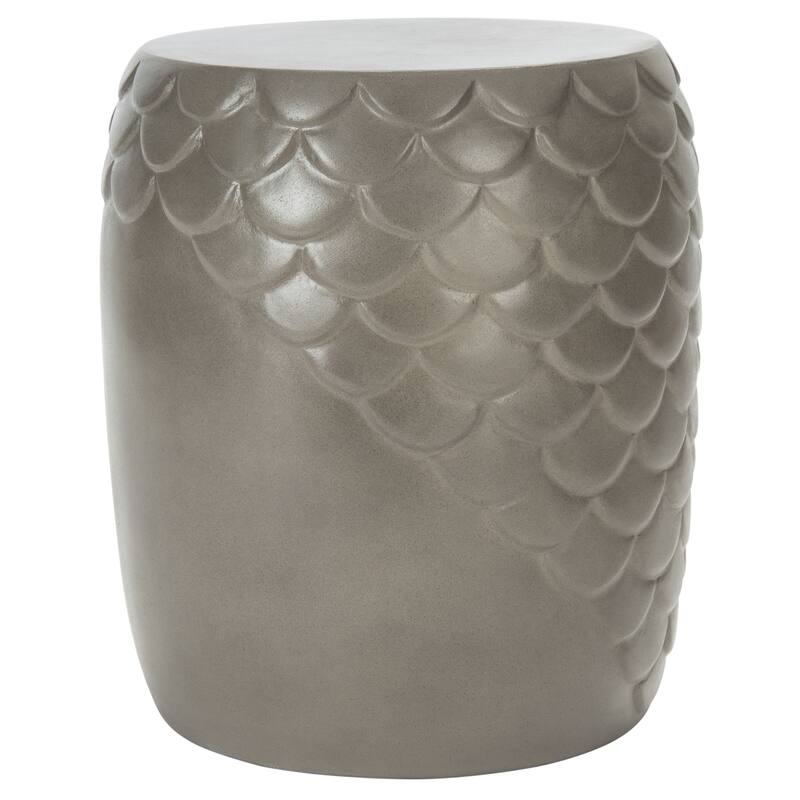 SAFAVIEH Outdoor Onerva Concrete Accent Stool - 15.75" W x 15.75" L x 18.11" H - 16Wx16Dx18H