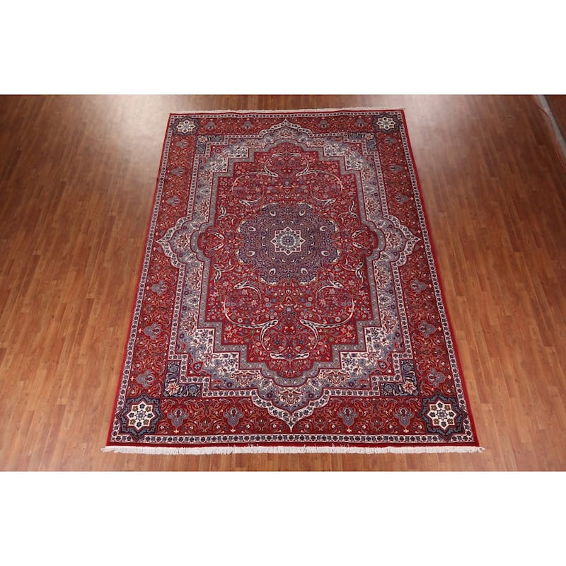 Victorian Style Red Kashan Turkish Rug Machine Made Traditional Carpet - 9'9" x 13'0"