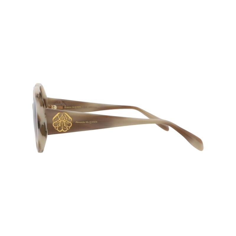 Alexander McQueen Round-Frame Acetate Sunglasses - Ivory Ivory Brown - NS