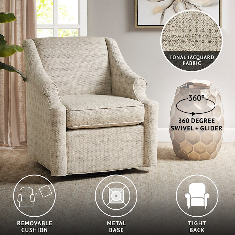 Madison Park Benton Tan 360 degree Swivel Glider Chair