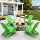 preview thumbnail 8 of 22, WINSOON All Weather HIPS Outdoor Plastic Adirondack Chairs with Cup Holder Set of 4 Lime