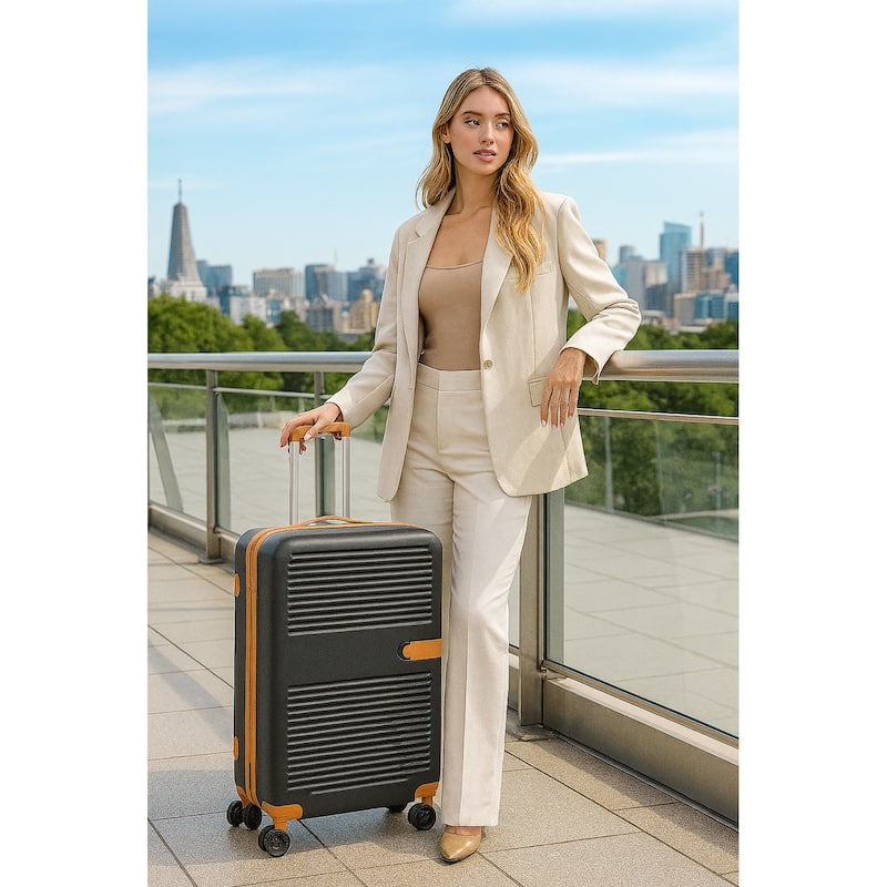 Garland 24" Expandable Hardside Spinner Chequed Luggage